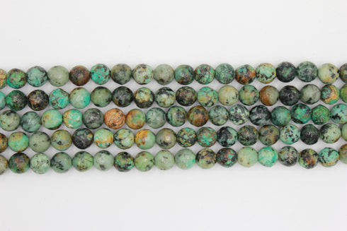 African Turquoise Gemstone Beads, 8mm, Faceted